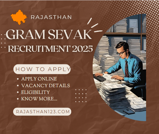 A recruitment poster for Gram Sevak positions in Rajasthan for 2025.