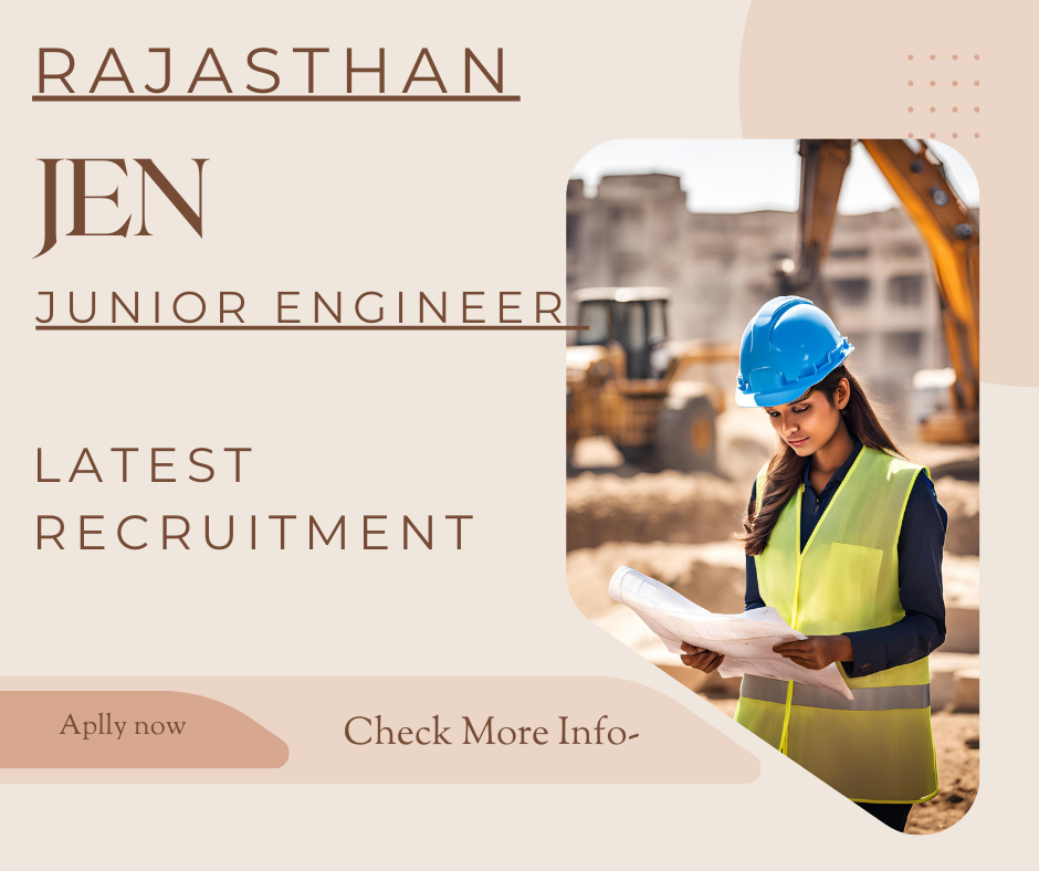 A female engineer wearing a blue helmet and yellow safety vest examines construction plans at a worksite, with machinery in the background.